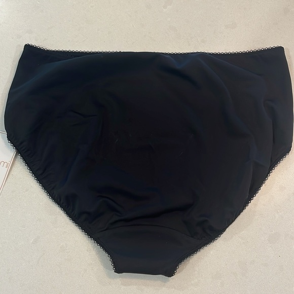 Elomi Womens 2 Pair Briefs XL Black & Dune Floral Lace Tummy Control EL4285 NWT - Picture 12 of 14